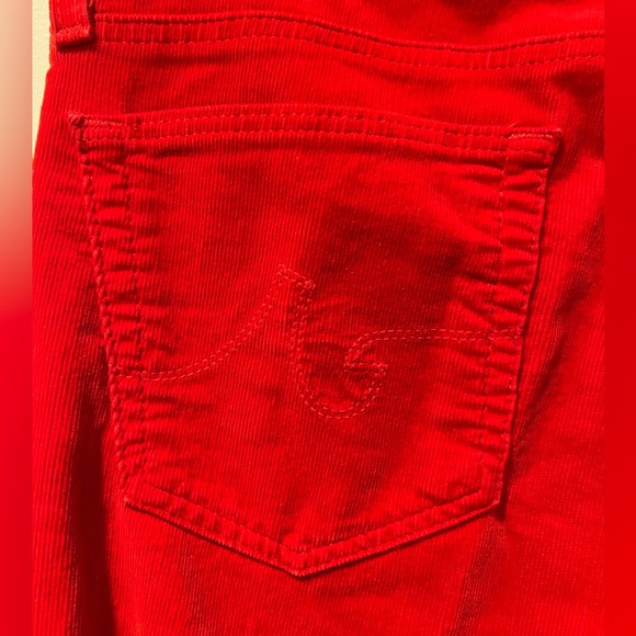 AG Adriano Goldschmied Vibrant Red Corduroy Pants The Stevie Ankle - Picture 7 of 9